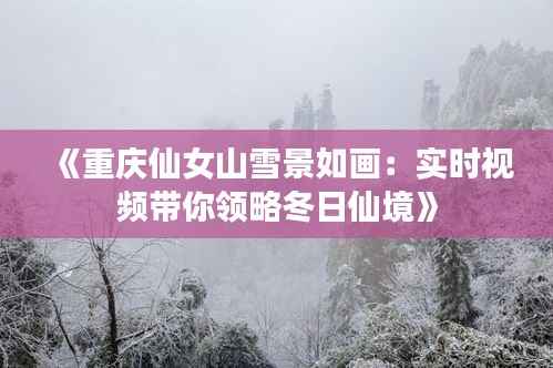 《重庆仙女山雪景如画：实时视频带你领略冬日仙境》