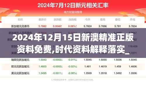 2024年12月15日新澳精准正版资料免费,时代资料解释落实_工具版2.886