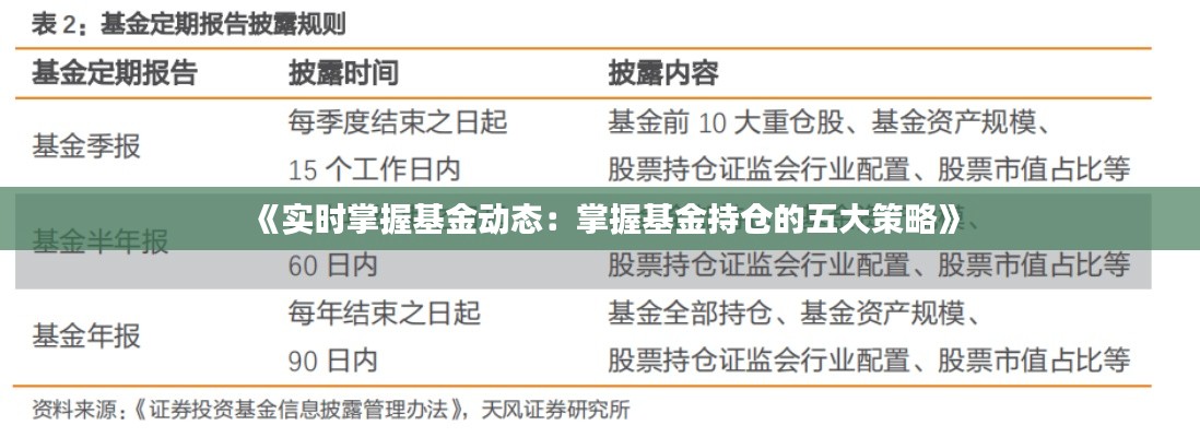 《实时掌握基金动态：掌握基金持仓的五大策略》