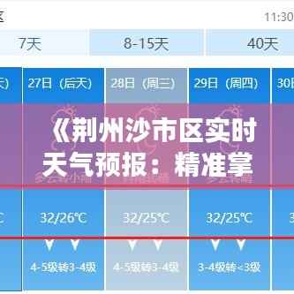 《荆州沙市区实时天气预报:精准掌握天气变化,出行无忧》