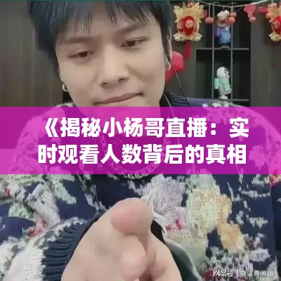 《揭秘小杨哥直播:实时观看人数背后的真相》