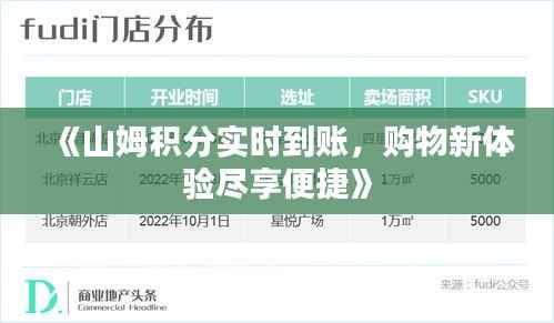 《山姆积分实时到账，购物新体验尽享便捷》