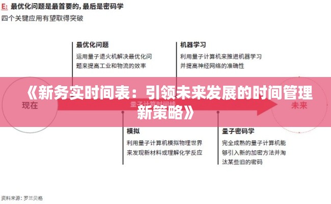 《新务实时间表:引领未来发展的时间管理新策略》