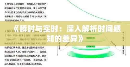 《瞬时与实时：深入解析时间感知的差异》
