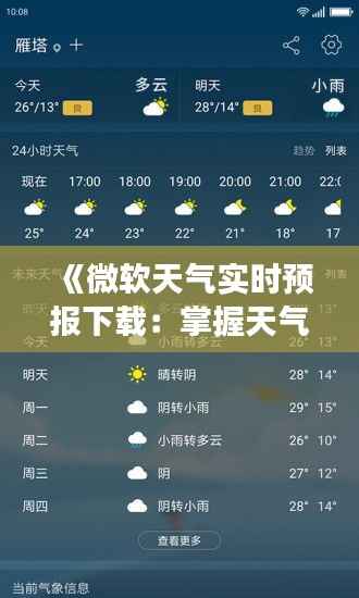 《微软天气实时预报下载：掌握天气变化，出行无忧》