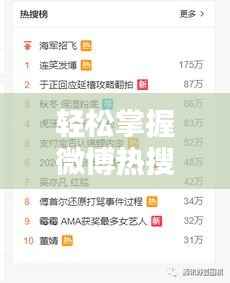 轻松掌握微博热搜榜刷法，让你的热门话题脱颖而出！