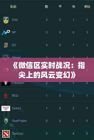 《微信区实时战况：指尖上的风云变幻》