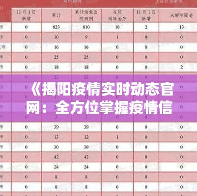 《揭阳疫情实时动态官网：全方位掌握疫情信息》