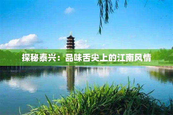 探秘泰兴:品味舌尖上的江南风情