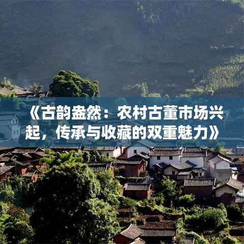 《古韵盎然:农村古董市场兴起,传承与收藏的双重魅力》
