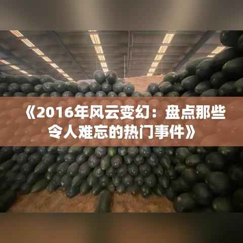 《2016年风云变幻：盘点那些令人难忘的热门事件》