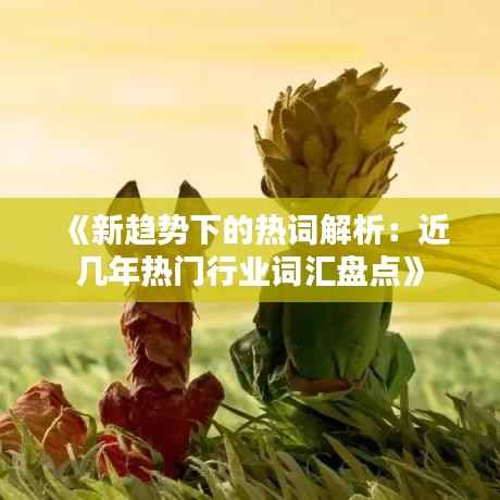 《新趋势下的热词解析:近几年热门行业词汇盘点》