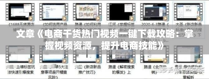 文章《电商干货热门视频一键下载攻略:掌握视频资源,提升电商技能》