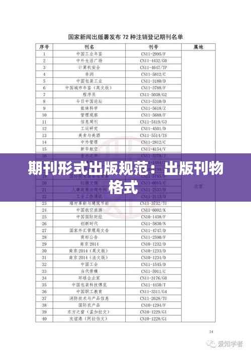 期刊形式出版规范:出版刊物格式