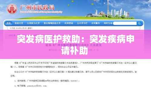 突发病医护救助:突发疾病申请补助