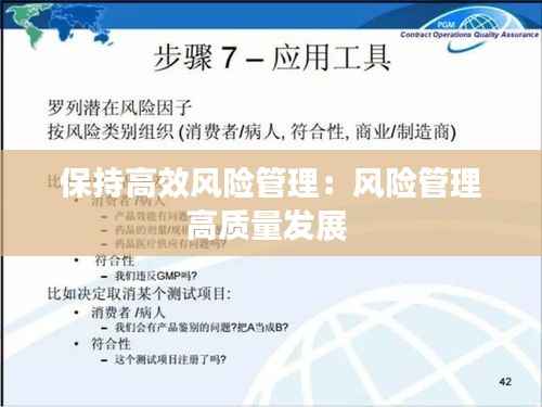 保持高效风险管理：风险管理高质量发展 