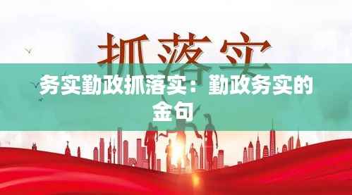 务实勤政抓落实:勤政务实的金句