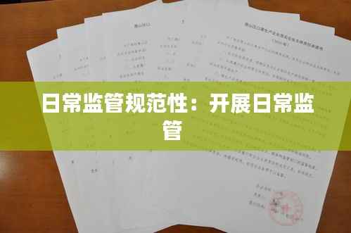 日常监管规范性：开展日常监管 