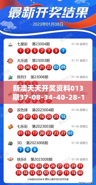 新澳天天开奖资料013期37-08-34-40-28-10 T:06