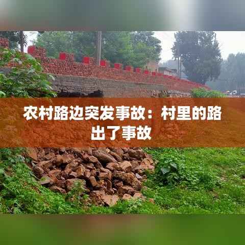 农村路边突发事故:村里的路出了事故