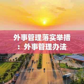 外事管理落实举措:外事管理办法