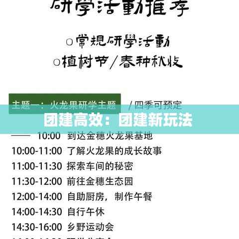 团建高效:团建新玩法