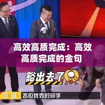 高效高质完成:高效高质完成的金句