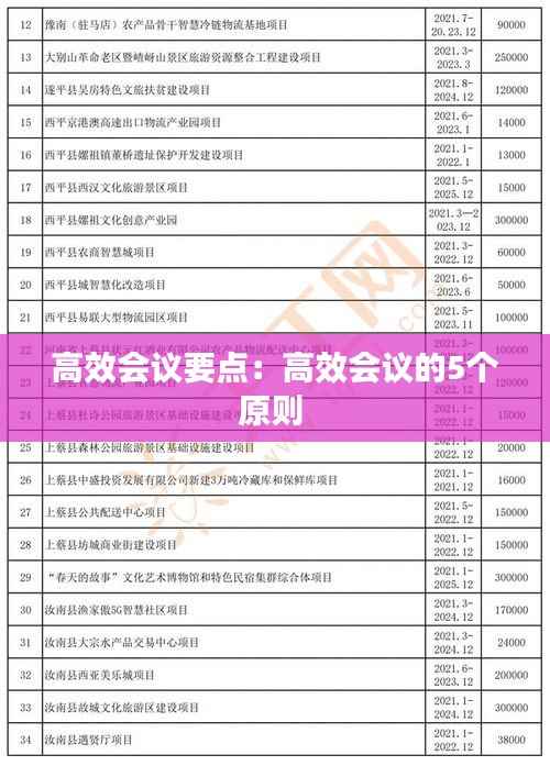 高效会议要点:高效会议的5个原则