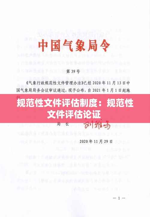 规范性文件评估制度：规范性文件评估论证 