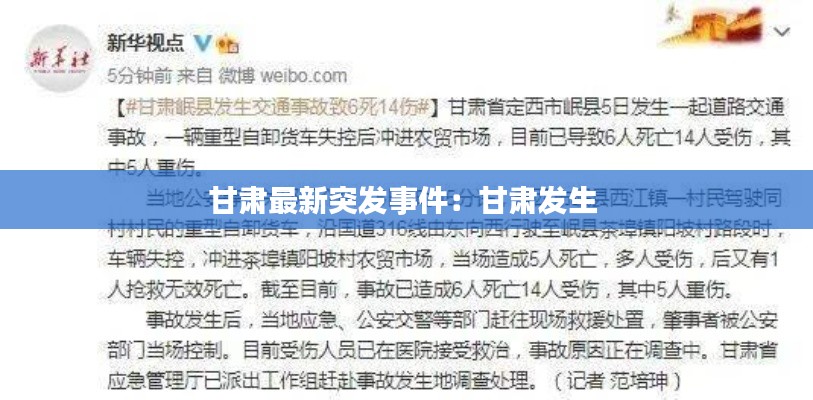 甘肃最新突发事件:甘肃发生