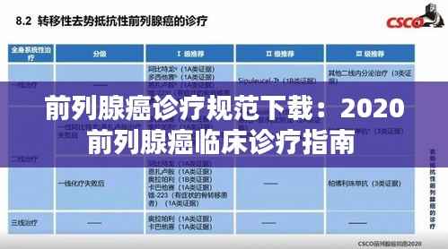 前列腺癌诊疗规范下载:2020前列腺癌临床诊疗指南