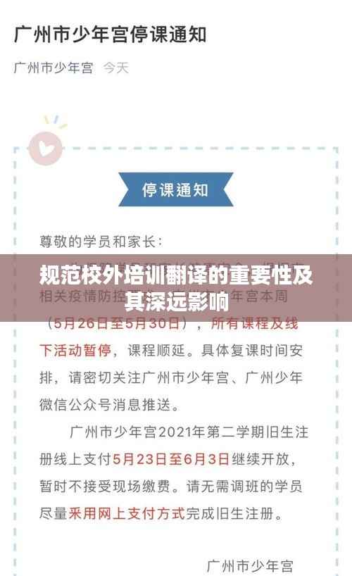 规范校外培训翻译的重要性及其深远影响
