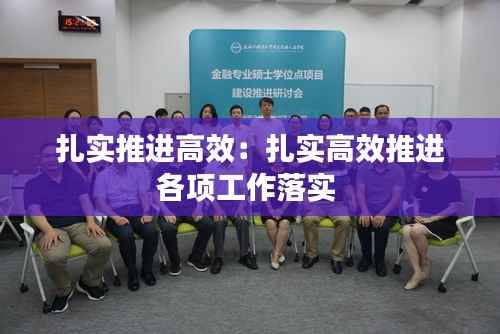 扎实推进高效:扎实高效推进各项工作落实