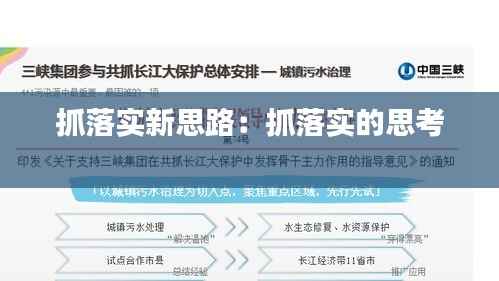 抓落实新思路：抓落实的思考 