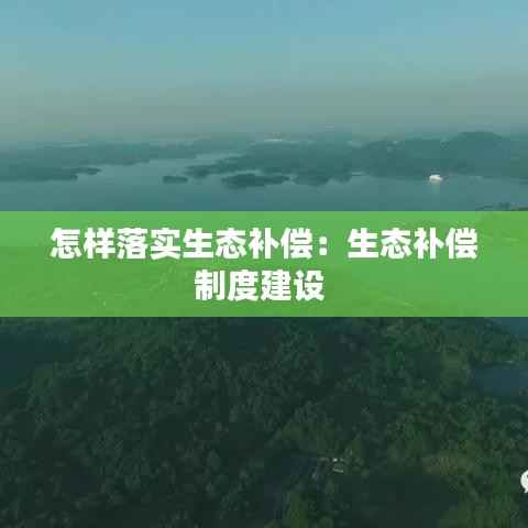 怎样落实生态补偿:生态补偿制度建设
