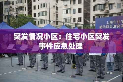 突发情况小区:住宅小区突发事件应急处理
