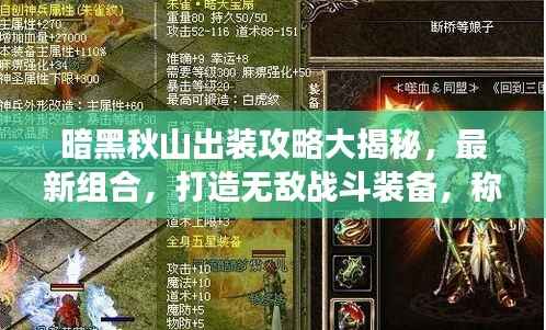 暗黑秋山出装攻略大揭秘,最新组合,打造无敌战斗装备,称霸战场!
