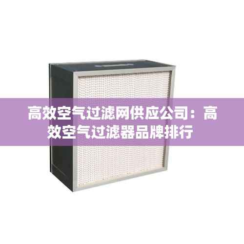 高效空气过滤网供应公司:高效空气过滤器品牌排行