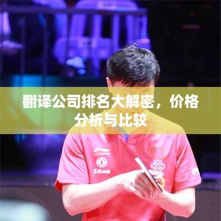 翻译公司排名大解密,价格分析与比较