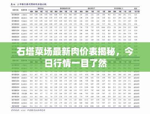 石塔菜场最新肉价表揭秘,今日行情一目了然
