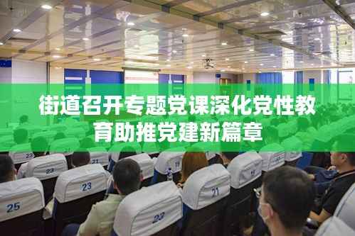 街道召开专题党课深化党性教育助推党建新篇章