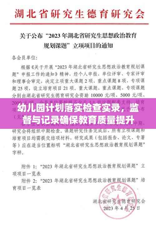 幼儿园计划落实检查实录,监督与记录确保教育质量提升