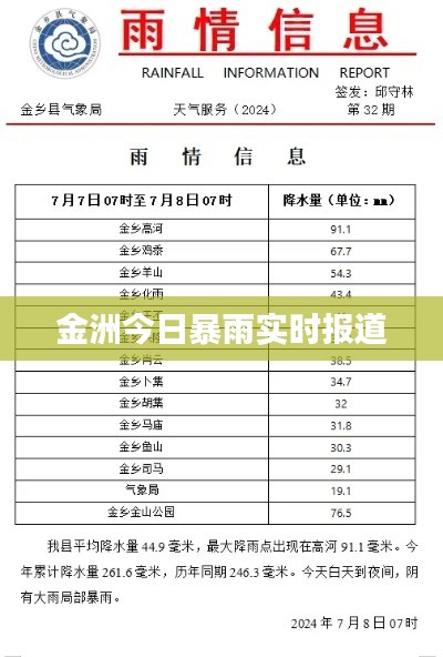 金洲今日暴雨实时报道
