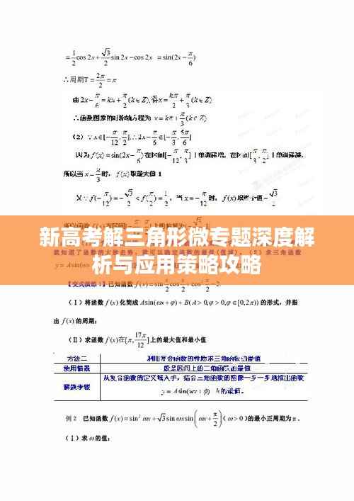 新高考解三角形微专题深度解析与应用策略攻略