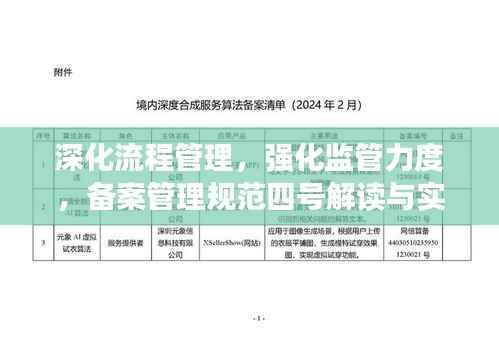 深化流程管理，强化监管力度，备案管理规范四号解读与实操指南