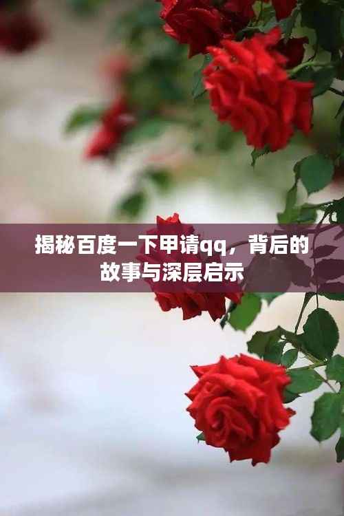 揭秘百度一下甲请qq，背后的故事与深层启示