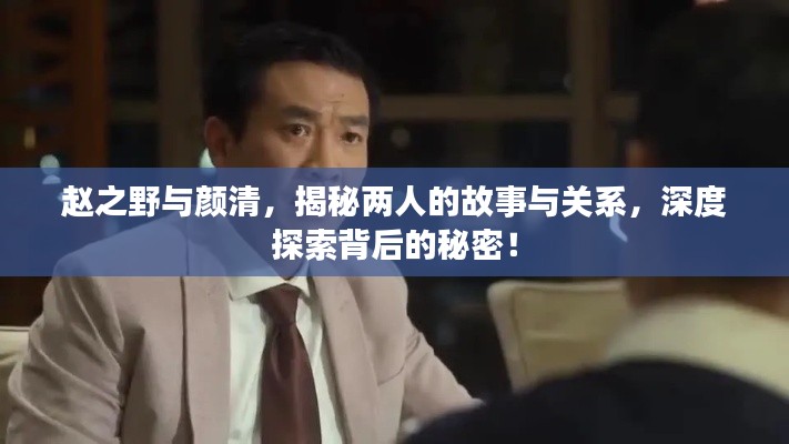 赵之野与颜清,揭秘两人的故事与关系,深度探索背后的秘密!