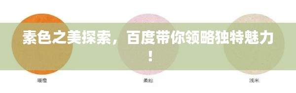 素色之美探索,百度带你领略独特魅力!