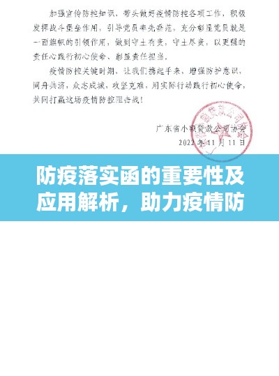 防疫落实函的重要性及应用解析，助力疫情防控，共建安全防线