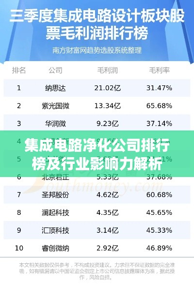 集成电路净化公司排行榜及行业影响力解析